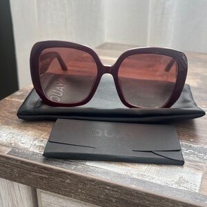Quay Australia Maroon Oversized Sunglasses